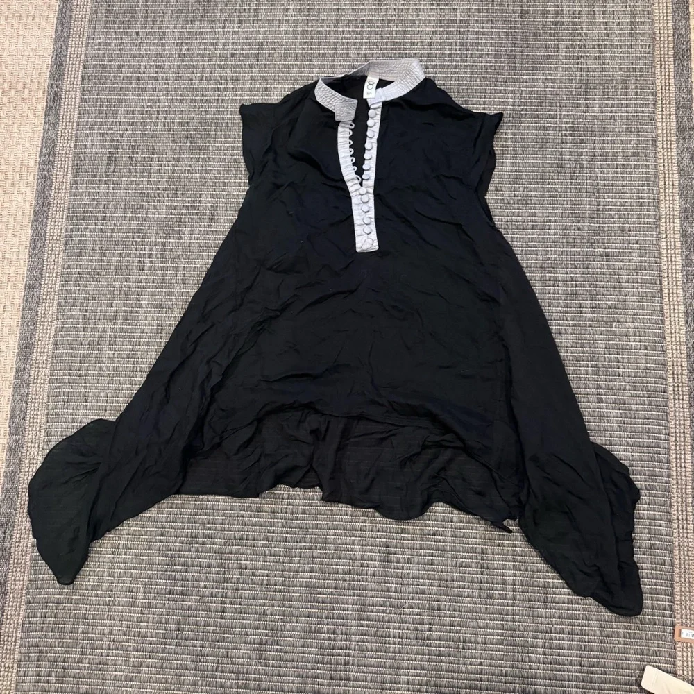 Women's Black Swim Coverup with Contrasting Trim